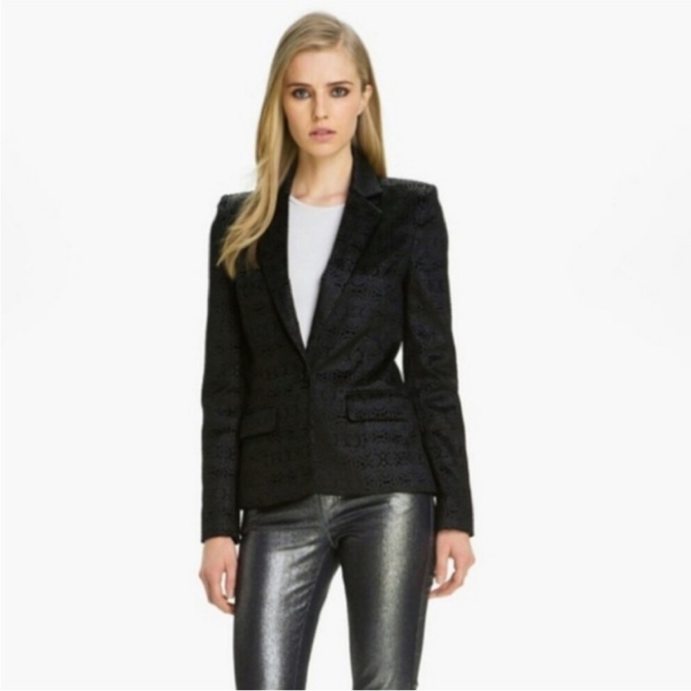 Alice + Olivia Black Tailored Blazer Professional Suit Jacket